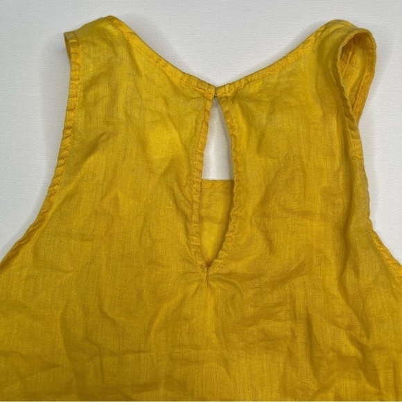 Maeve Anthro Tank Top 100% Linen Yellow Summer Beachy Coastal Beach Vacation XS - Picture 6 of 12